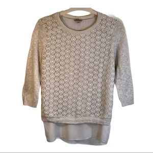 Lucky Brand Layered Ivory Sweater Sz M